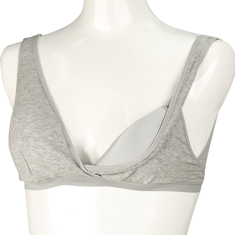 ラクラク授乳ハーフトップ(ホックタイプ) グレー グレー M