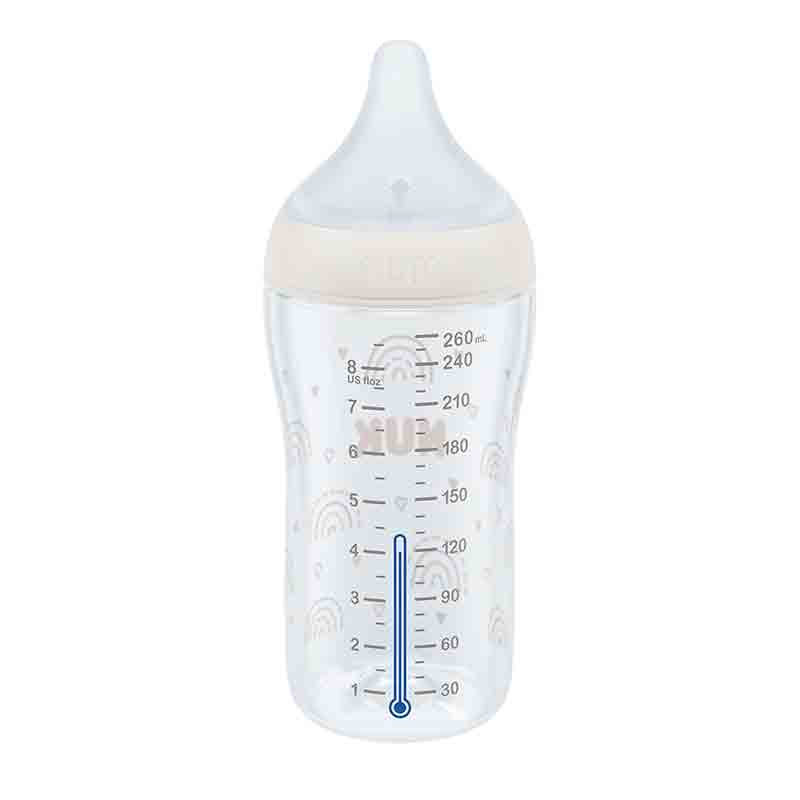 パーフェクトマッチ ほ乳びん プラスチック製 260ml レインボー 適温目盛り付き 260ml