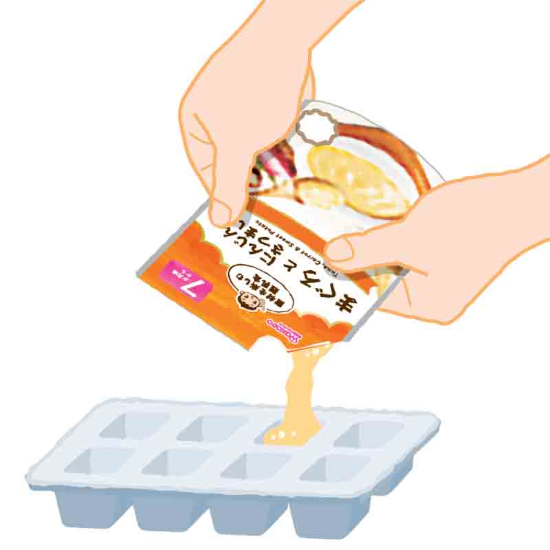 素材を楽しむ離乳食 たらとかぼちゃ・とうもろこし