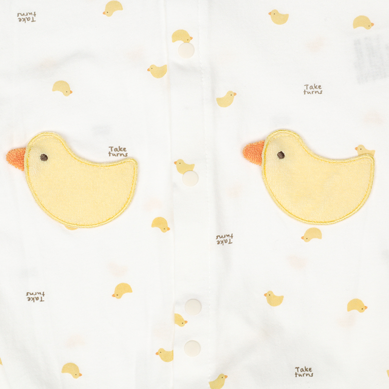 【SALE】半袖ドレスオール総柄 吸水速乾 オフホワイト オフホワイト 50~60cm