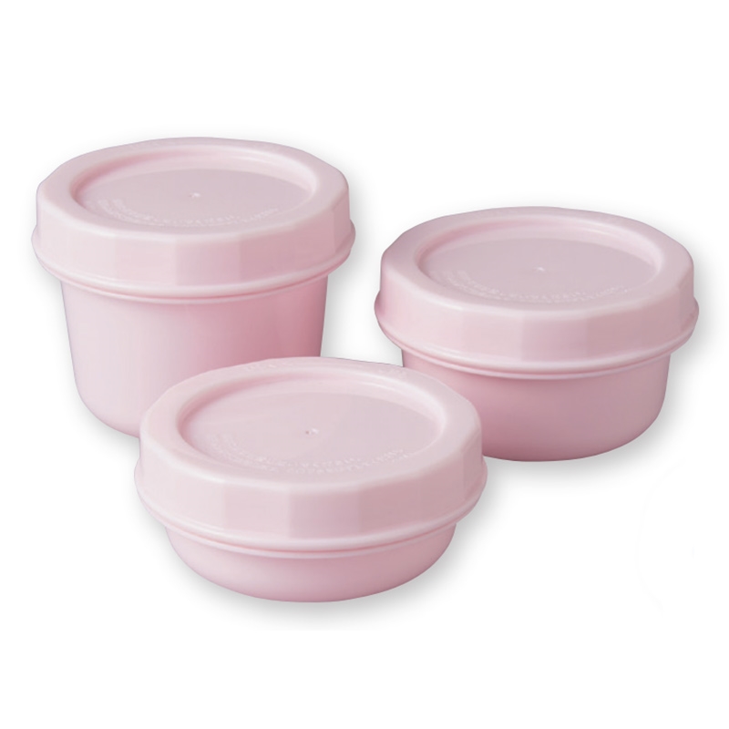 ぎゅっとしまって 汚れスルン 離乳食保存容器 3個セット ピンク ピンク