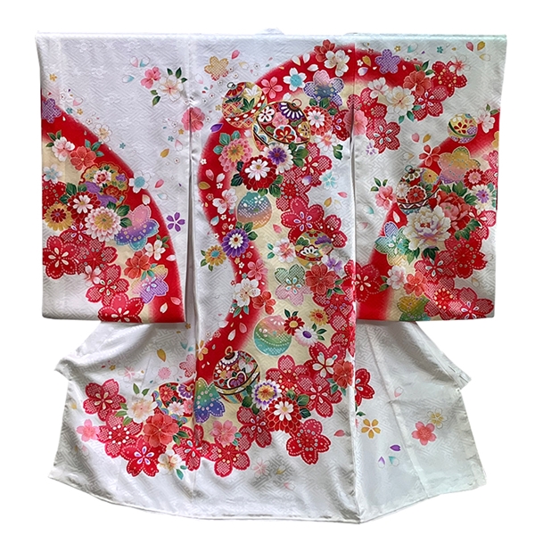 【お取り寄せ】女児祝着　園―２２３ ホワイト