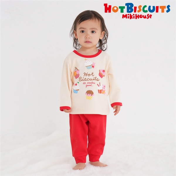再値下!!【SALE】[ベビー]ルームウェア　レッド　[ミキハウス　ホットビスケッツ] レッド 80cm