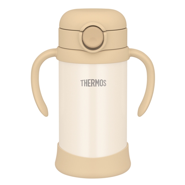 ◆[350ml]まほうびんの ベビー ストローマグ FJT-350 ベージュ 350ml