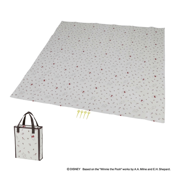【SALE】ディズニー クッションレジャーシート180×180cm くまのプーさん／こんにちは