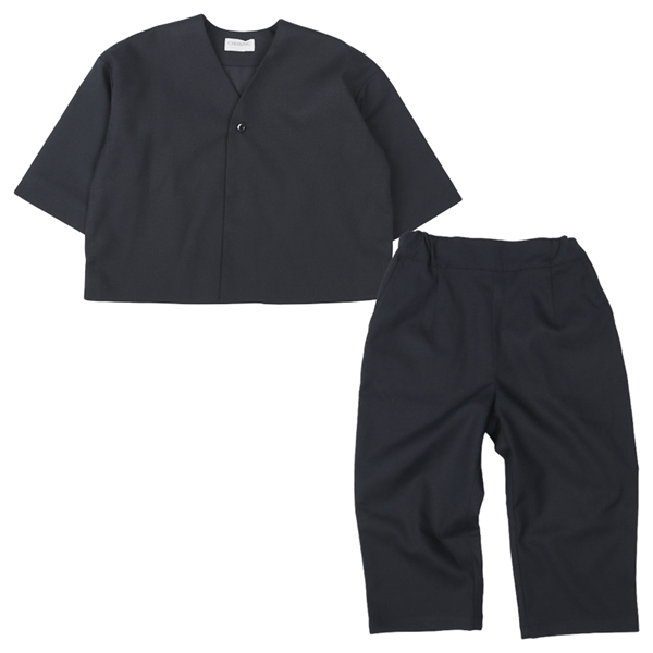 再値下!!【SALE】[ベビー]ノーカラージャケットパンツセットアップ　ネイビー ネイビー 95cm