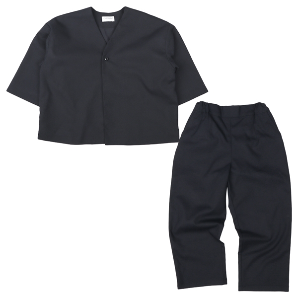 再値下!!【SALE】[キッズ]ノーカラージャケットパンツセットアップ　ネイビー ネイビー 100cm