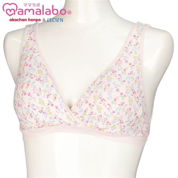 【SALE】ラクラク授乳ハーフトップ花柄（ホックタイプ）　ピンク ピンク M
