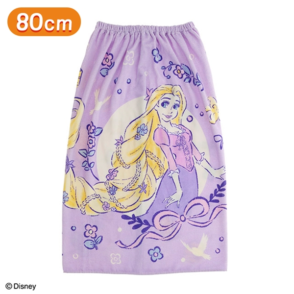 【SALE】巻きタオル　塔の上のラプンツェル　パープルフラワーガーデン 80cm丈 80cm丈