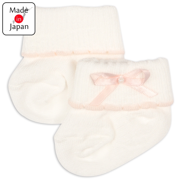セレモニーソックス　リボン ピンク ピンク 7~8cm