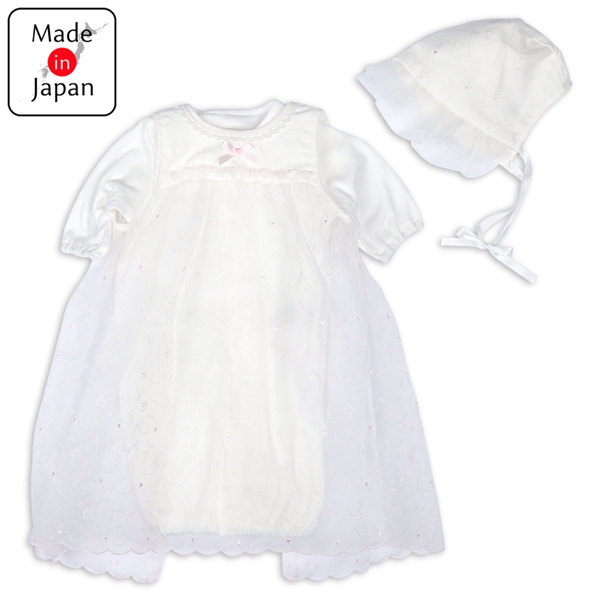 セレモニードレスオール３点セット　ハートおはな ピンク ピンク 50~60cm