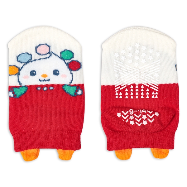 [ベビー]ワンワンポウポフロントベビーソックス レッド レッド 9~14cm