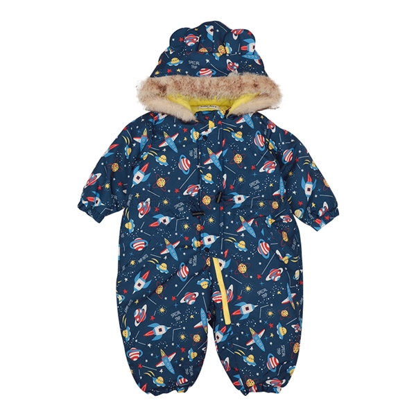 【SALE】[ベビー]２５防寒オックス宇宙柄ダルマコンビ　ネイビー ネイビー 80cm