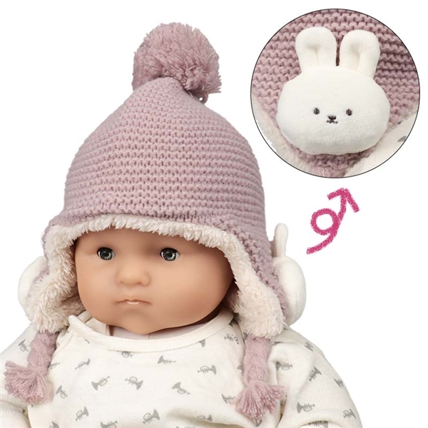 再値下!!【SALE】[42～48cm]ニット帽　ウィンター　アニモチ　裏ボア　ピンク ピンク 44~46cm