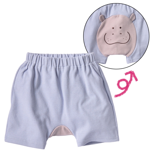 【SALE】モンキーパンツ　アニマル　カバ ブルー 80cm