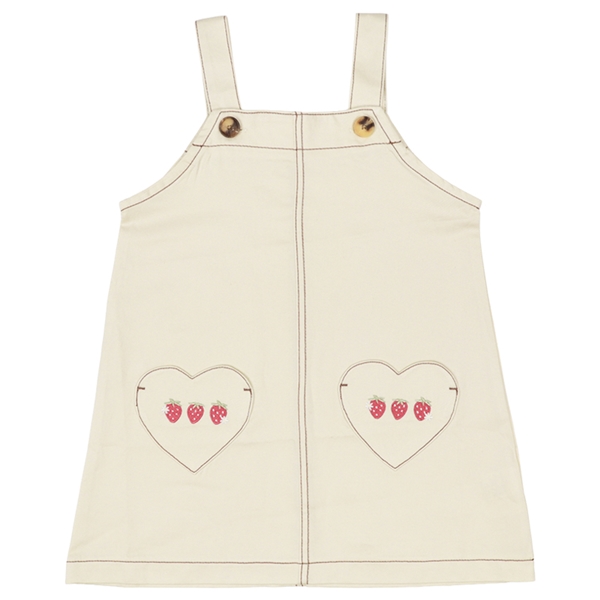 【SALE】[キッズ]ジャンパースカート ポケット刺しゅう　アイボリー アイボリー 100cm