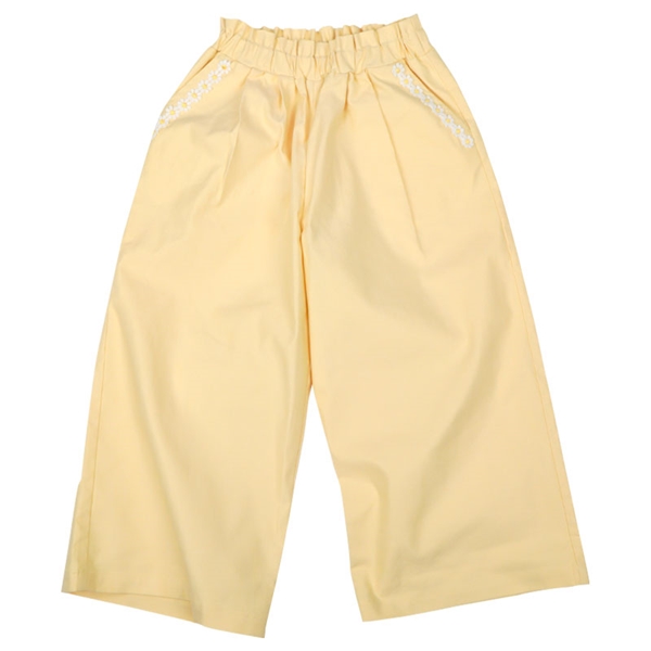 再値下!!【SALE】[キッズ]１０分丈ワイドパンツ　イエロー イエロー 100cm