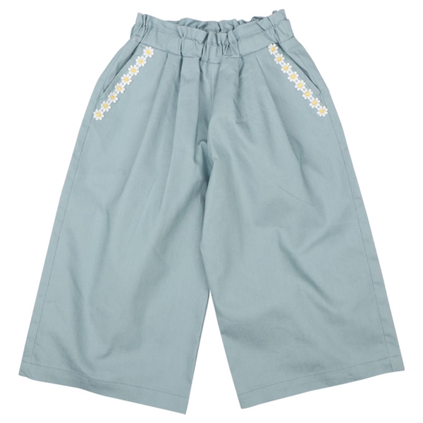 再値下!!【SALE】[キッズ]１０分丈ワイドパンツ　サックス サックス 100cm