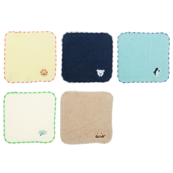 刺繍ミニタオル5枚組　アニマル