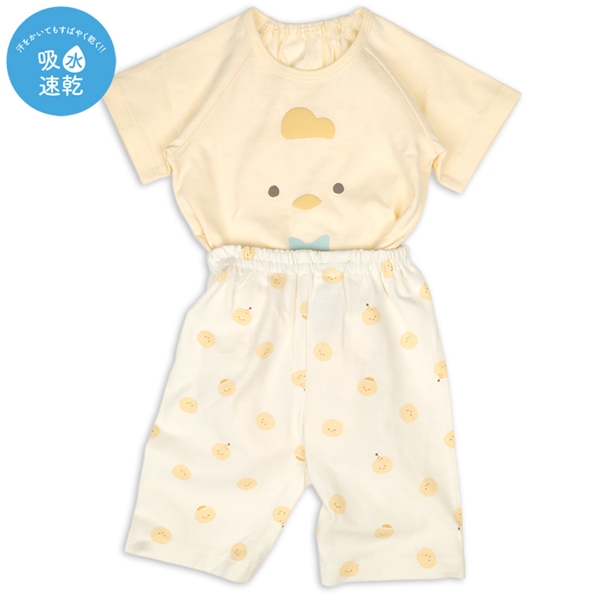 【SALE】[ベビー]はじめての　半袖パジャマ　ロンパース　ひよこ イエロー 70cm