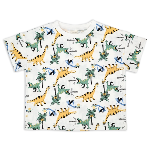【SALE】[キッズ]半袖　Ｔシャツ　総柄　グリーン グリーン 100cm