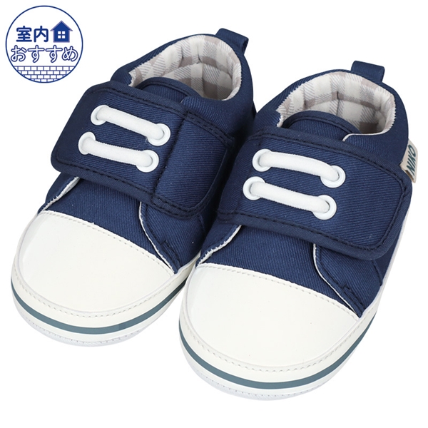 室内履き[11.0~12.5cm]NIKONIKOファーストシューズ　ネイビー ネイビー 11.0cm