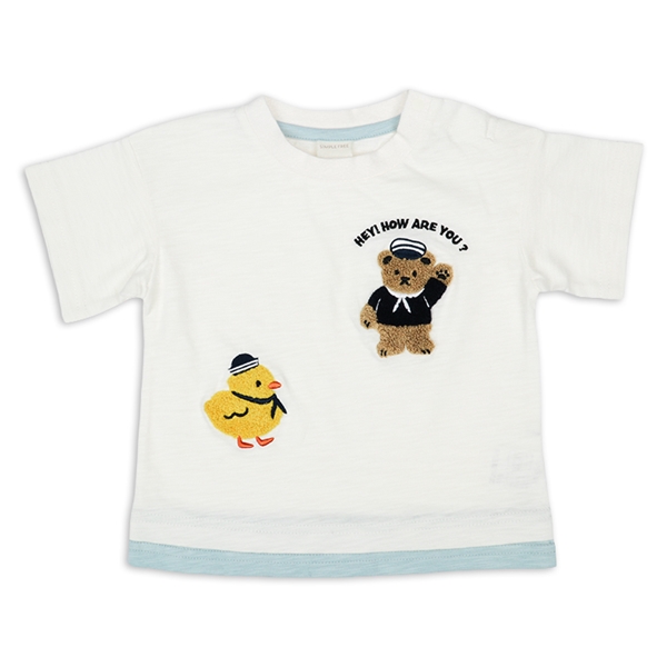 【SALE】[ベビー]半袖Tシャツ　サガラ刺繍　アイボリー アイボリー 80cm