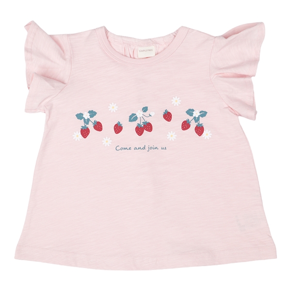 【SALE】[ベビー]半袖Tシャツ　パネル　ピンク ピンク 70cm
