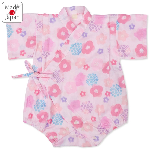 再値下!!【SALE】[ベビー]甚平(じんべい)ロンパス さくら柄 ピンク ピンク 60cm