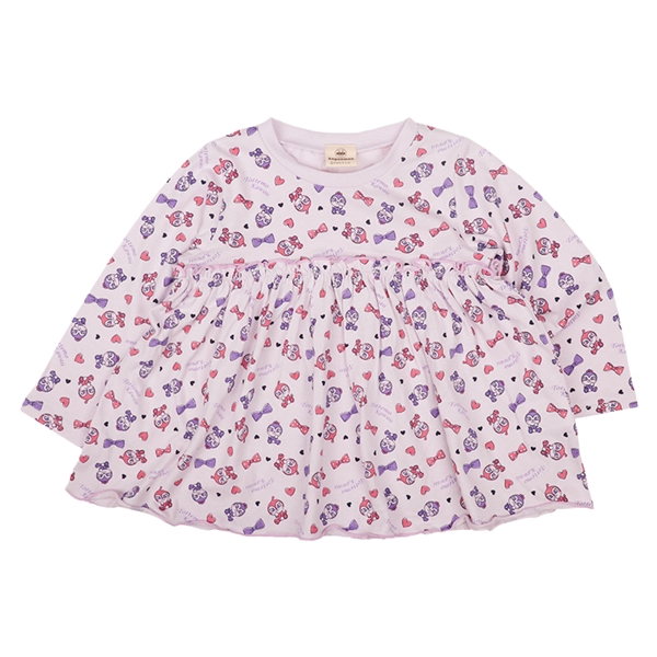 [ベビー]長袖Ｔシャツ　アンパンマン　総柄　パープル パープル 80cm