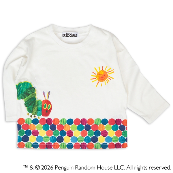[ベビー]長袖Tシャツ　はらぺこあおむし　オフホワイト オフホワイト 80cm