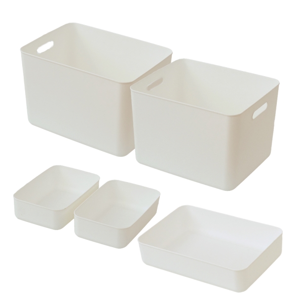 【SALE】お片づけラック収納BOX5点セット ホワイト ホワイト