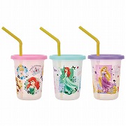 【SALE】[230ml]ストロー付きタンブラー 3個 プリンセス21