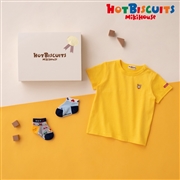 【SALE】[ギフト] Tシャツ＆ソックスセット【BOX付き】　イエロー　[ミキハウス　ホットビスケッツ]