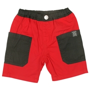 【SALE】[ベビー]バイカラーカーゴハーフ レッド