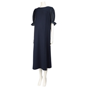 再値下!!【SALE】[授乳機能付き]袖シフォン使いワンピース　ネイビー