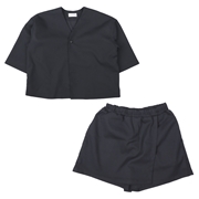 再値下!!【SALE】[キッズ]ノーカラージャケットキュロットセットアップ　ベージュ