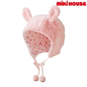[44～50cm] マイクロファーフード ピンク　[ミキハウス　ホットビスケッツ]