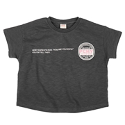 【SALE】[キッズ]バックプリント半袖ＴシャツＰＣＨＹ　チャコールグレー