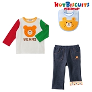 【お買い得パック】[ベビー]Ｔシャツ＆パンツセット ブルー　[ミキハウス　ホットビスケッツ]
