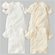[スナップタイプ]新生児肌着４点セット　長袖　オーガニックコットン　天使の羽刺しゅう