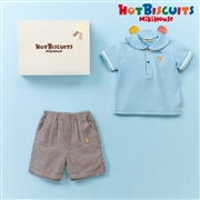 [ギフト] Tシャツ＆パンツセット【BOX付き】  ストームブルー　[ミキハウス　ホットビスケッツ]