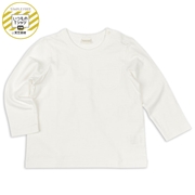 [ベビー]いつものＴシャツ　長袖　天竺素材　オフホワイト