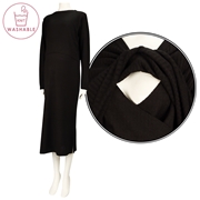 【SALE】[授乳口付き]長袖ウォッシャブルリブニットワンピース　ブラック