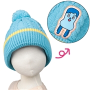 再値下!!【SALE】[50~52cm]ケーブル編ニット帽子　みいつけた！　サックス