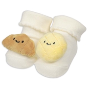 ぬいぐるみ付ソックス　パン　アイボリー