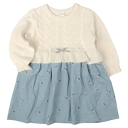 再値下!!【SALE】[キッズ]ニットコンビワンピース アイボリー
