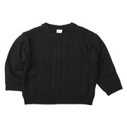 再値下!!【SALE】[ベビー]ニットトレーナー　ケーブル編み ブラック