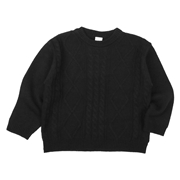 再値下!!【SALE】[キッズ]ニットトレーナー　ケーブル編み ブラック