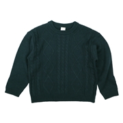 再値下!!【SALE】[キッズ]ニットトレーナー　ケーブル編み ネイビー